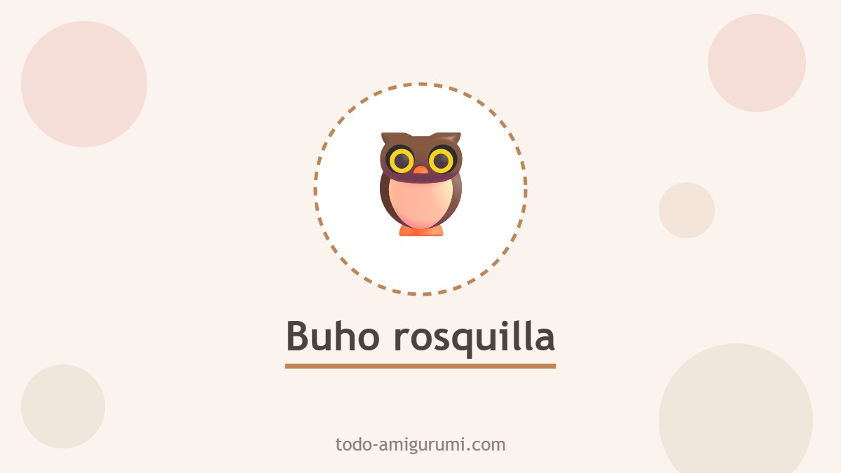 Buho amigurumi con forma de rosquilla